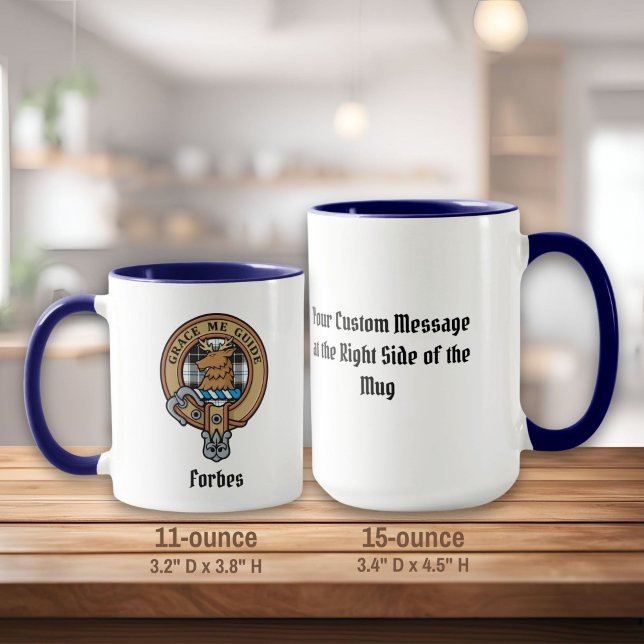 Clan Forbes Crest over Dress Tartan Mug (Creator Uploaded)