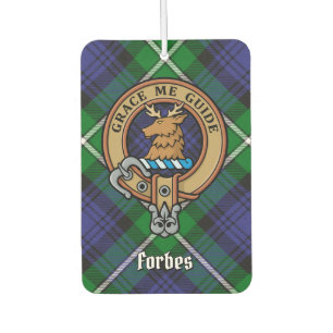 Clan Forbes Crest over Tartan Air Freshener