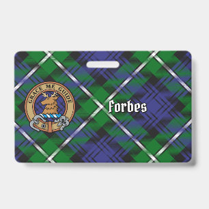 Clan Forbes Crest over Tartan Badge