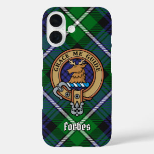 Clan Forbes Crest over Tartan iPhone 16 Case