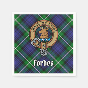 Clan Forbes Crest over Tartan Napkin