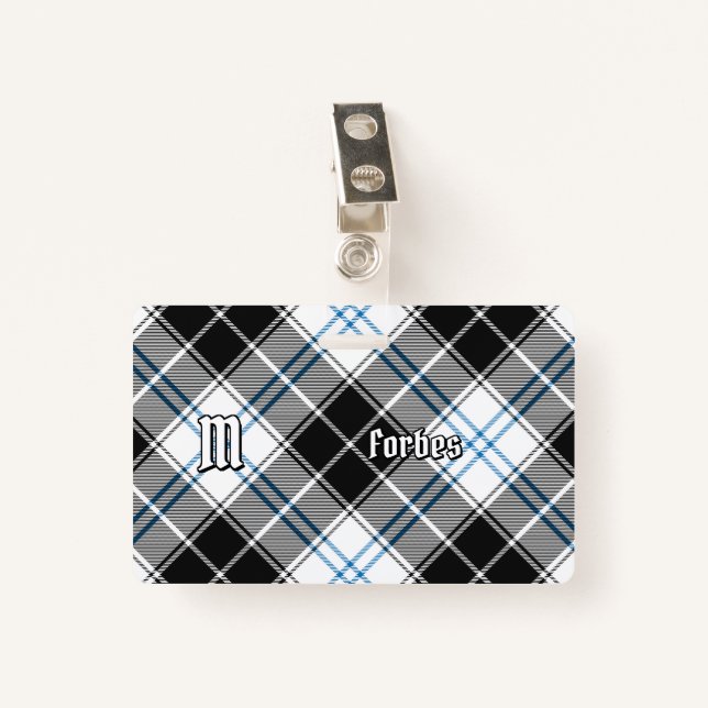 Clan Forbes Dress Tartan Badge (Front with Clip)