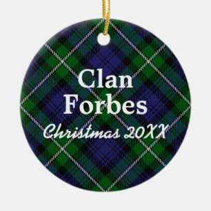 Clan Forbes Scottish Tartan Ceramic Ornament