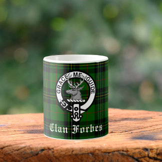 Clan Forbes Tartan and Crest Badge Coffee Mug
