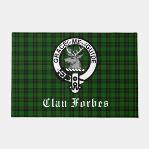Clan Forbes Tartan and Crest Badge   Doormat