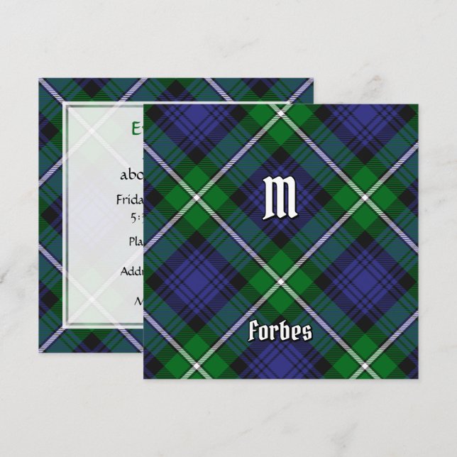 Clan Forbes Tartan Invitation (Front/Back)