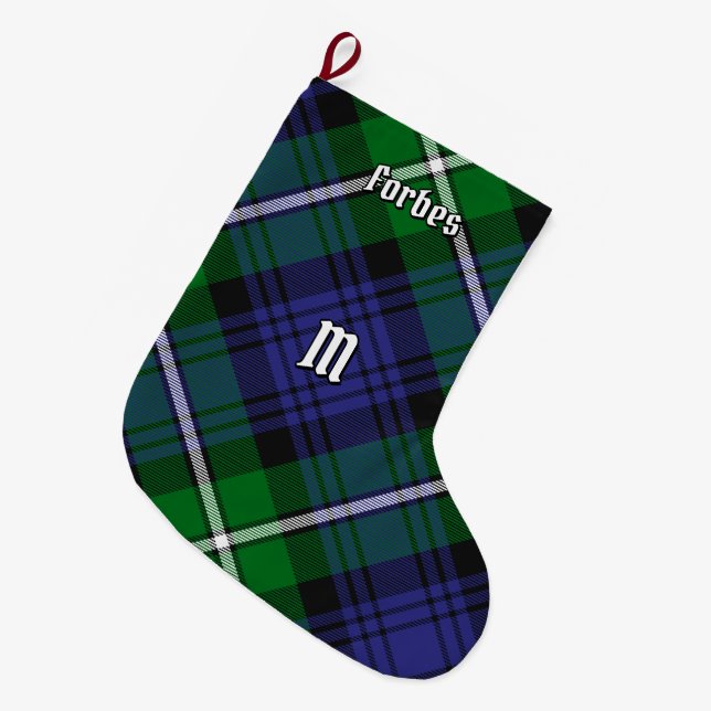 Clan Forbes Tartan Large Christmas Stocking (Front (Hanging))