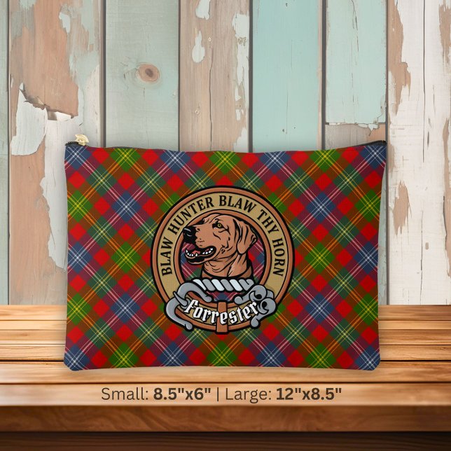 Clan Forrester Crest over Tartan Accessory Pouch (Creator Uploaded)