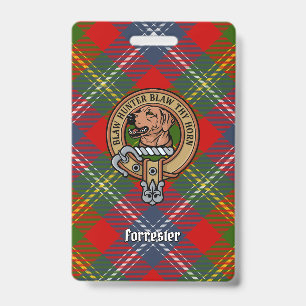 Clan Forrester Crest over Tartan Badge