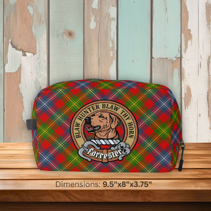 Clan Forrester Crest over Tartan Dopp Kit