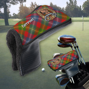 Clan Forrester Crest over Tartan Golf Head Cover