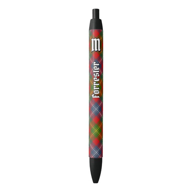 Clan Forrester Tartan Black Ink Pen (Front Vertical)