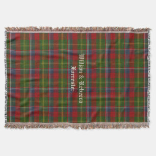 Clan Forrester Tartan Plaid Custom Throw Blanket