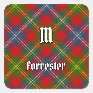 Clan Forrester Tartan Square Sticker