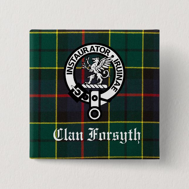 Clan Forsyth Crest Badge et Tartan (Devant)