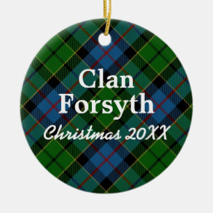 Clan Forsyth Scottish Tartan Ceramic Ornament