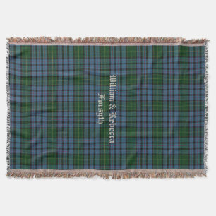 Clan Forsyth Tartan Plaid Custom Throw Blanket