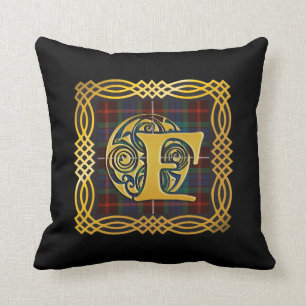 Clan Fraser Ancient Tartan F Initial Throw Pillow