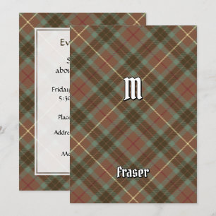 Clan Fraser Chasse Patiné Tartan Invitation