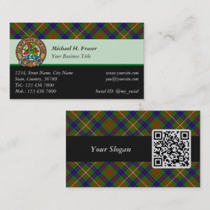 Clan Fraser Chasse Tartan Carte de visite