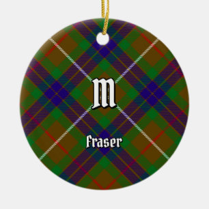 Clan Fraser Chasse Tartan Ornement en céramique