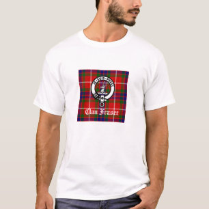 Clan Fraser Crest Badge and Tartan T-Shirt
