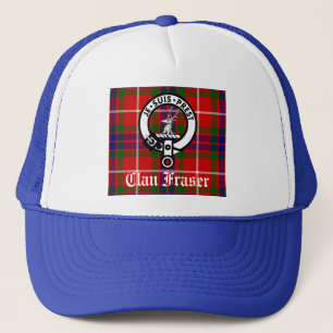 Clan Fraser Crest Badge and Tartan Trucker Hat