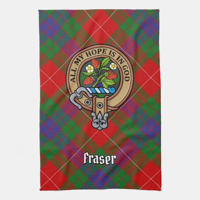 Clan Fraser Crest Kitchen Towel (Vertical)