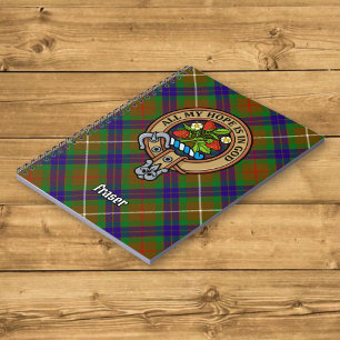Clan Fraser Crest over Hunting Tartan Notebook