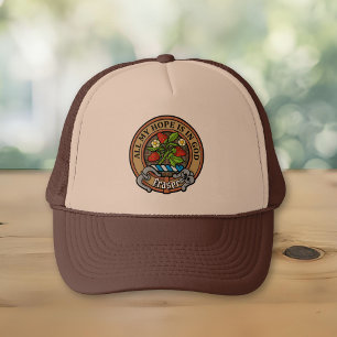 Clan Fraser Crest over Hunting Weathered Tartan Trucker Hat