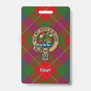 Clan Fraser Crest over Tartan Badge