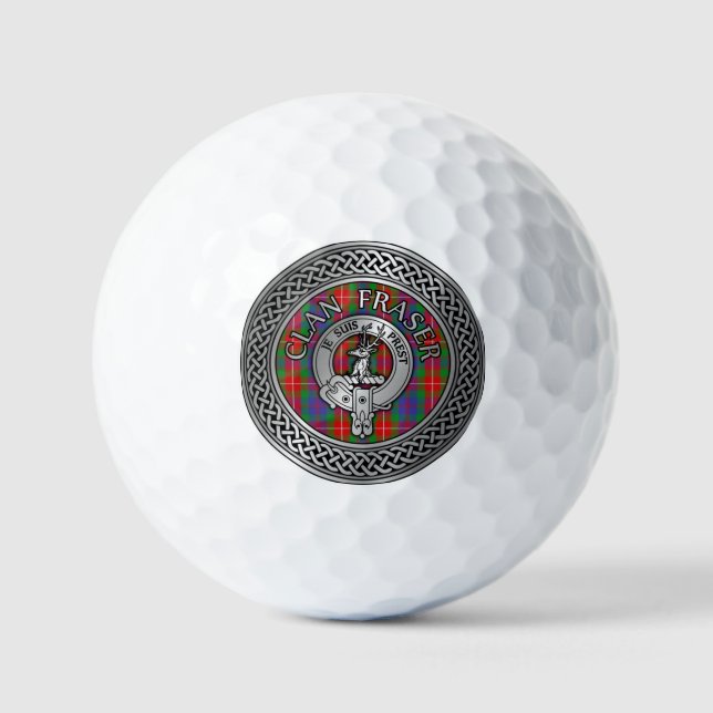 Clan Fraser Crest & Tartan Knot Golf Balls (Front)