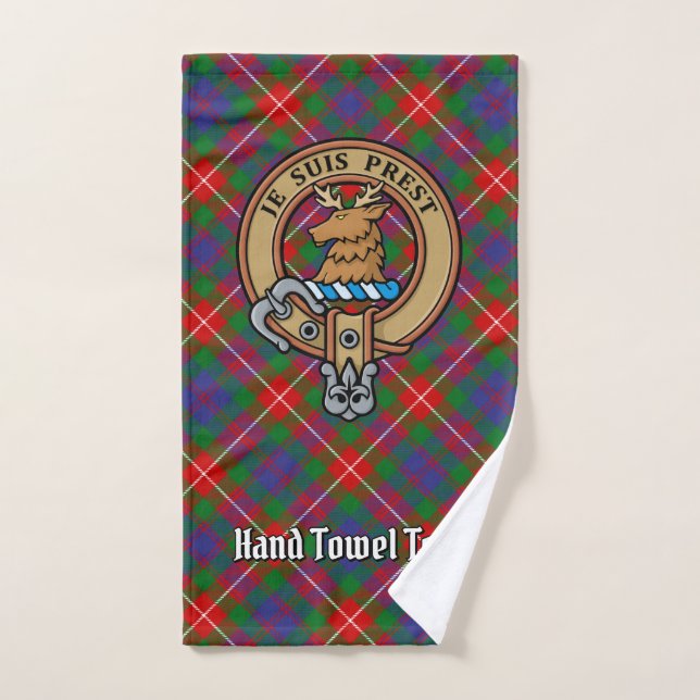 Clan Fraser de Lovat Crest sur Tartan (Serviette à main)