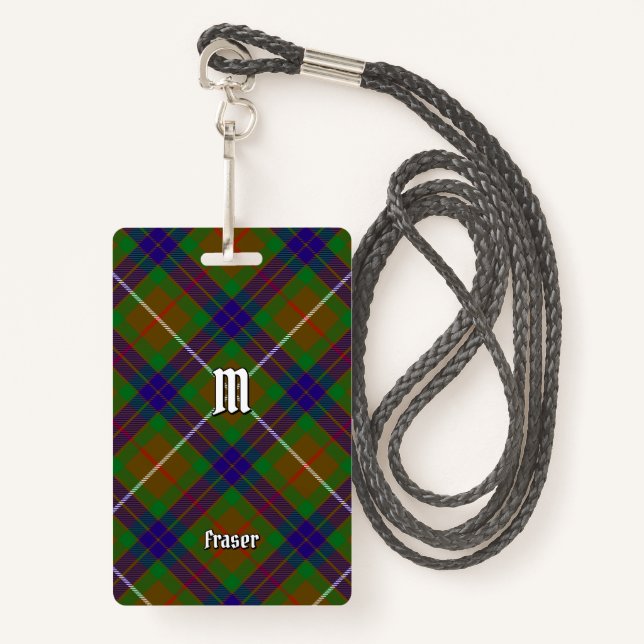Clan Fraser Hunting Tartan Badge (Front with Lanyard)