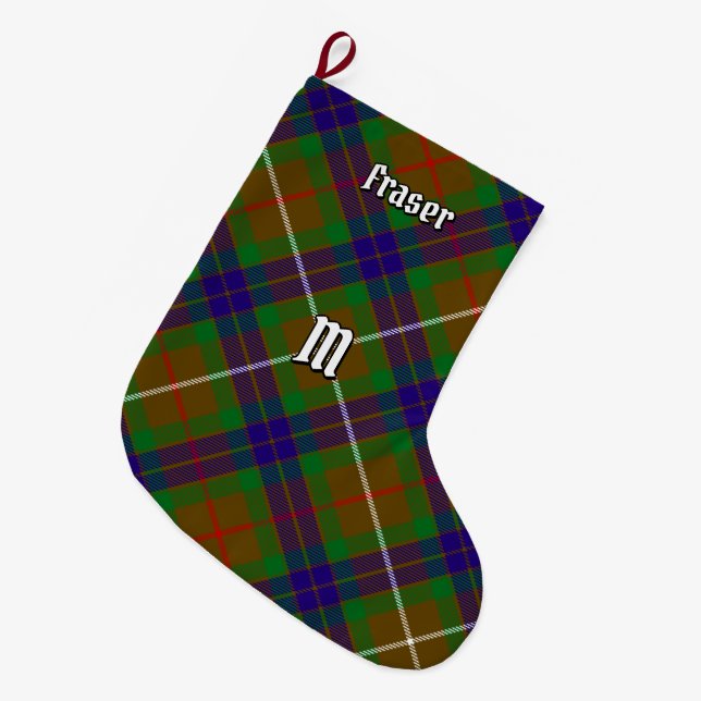 Clan Fraser Hunting Tartan Christmas Stocking (Front (Hanging))