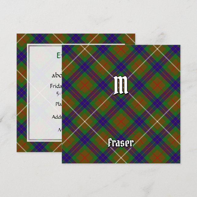 Clan Fraser Hunting Tartan Invitation (Front/Back)