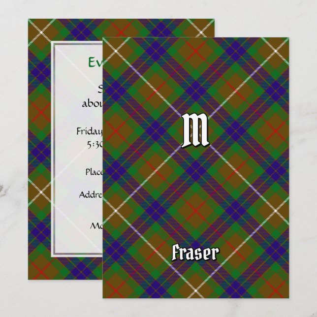 Clan Fraser Hunting Tartan Invitation (Front/Back)
