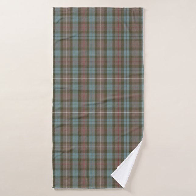 Clan Fraser Hunting Tartan Weathered Bath Towel (Bath Towel)