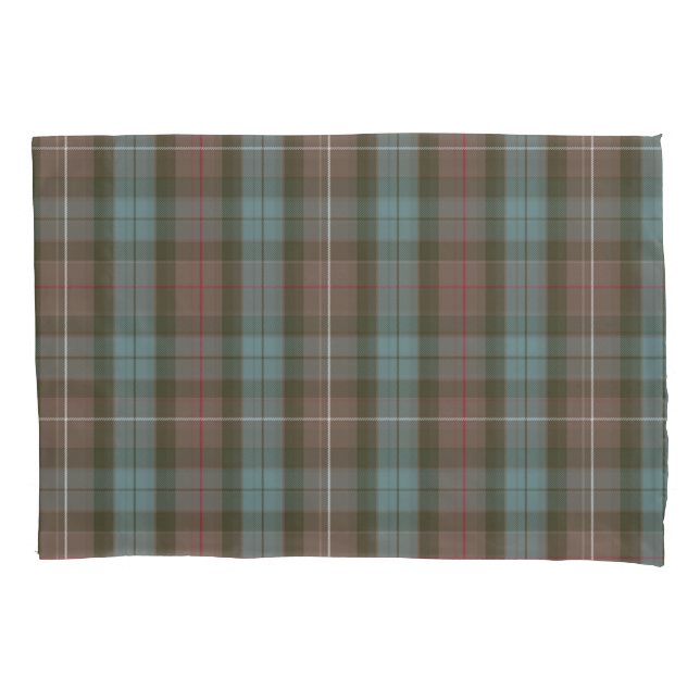 Clan Fraser Hunting Tartan Weathered Pillowcase (Front)