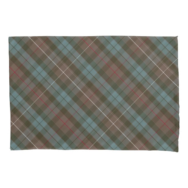 Clan Fraser Hunting Tartan Weathered - Rotated Pillowcase (Front)
