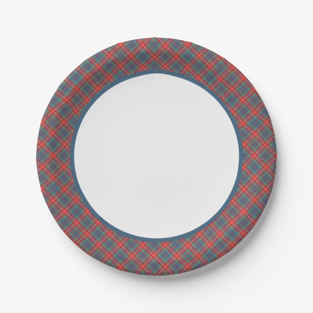 Clan Fraser of Lovat Ancient Tartan Border Paper Plate (Front)