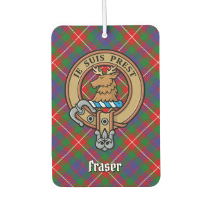 Clan Fraser of Lovat Crest over Tartan Air Freshener