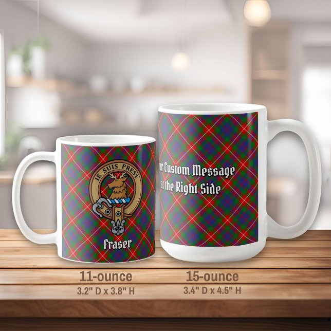 Clan Fraser of Lovat Crest over Tartan Coffee Mug (Creator Uploaded)