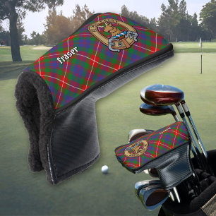 Clan Fraser of Lovat Crest over Tartan Golf Head Cover