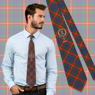 Clan Fraser of Lovat Crest over Tartan Tie