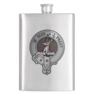 Clan Fraser of Lovat Crest & Tartan Hip Flask