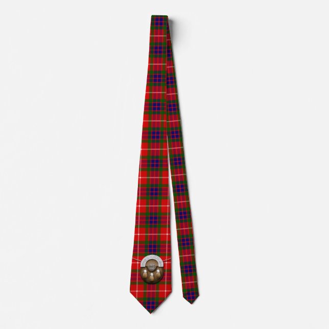 Clan Fraser Tartan And Sporran Tie (Front)