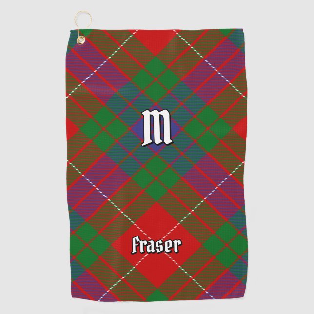 Clan Fraser Tartan Golf Towel (Front)