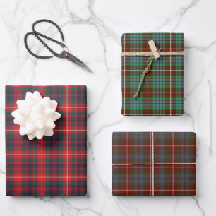 Clan Fraser Tartan Variations Wrapping Paper Sheet