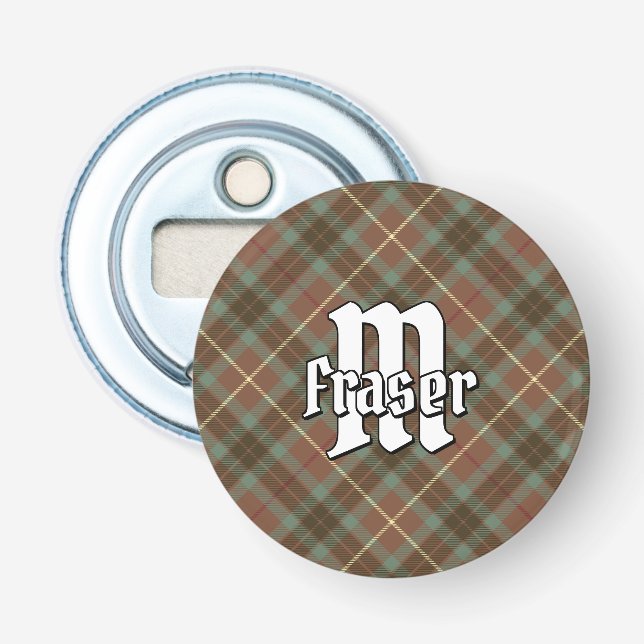 Clan Fraser Weathered Hunting Tartan Bottle Opener (Front)